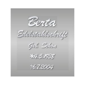 Edelstahl Schrift Handschrift