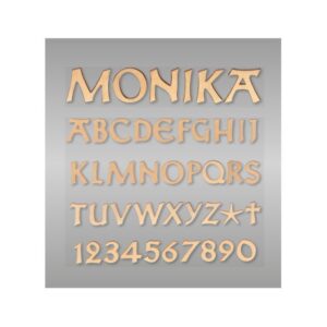Schrift in Bronze Monika